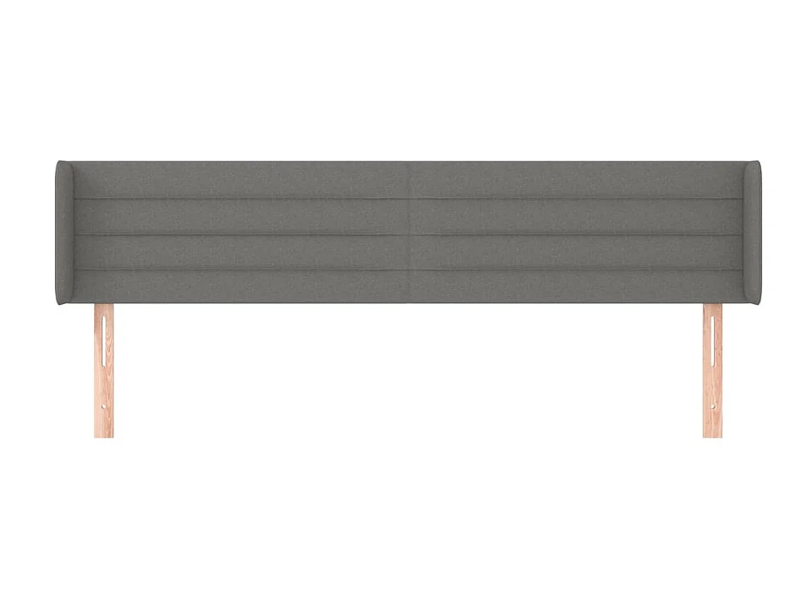 Tête de lit avec oreilles Gris foncé 163x16x78/88 cm Tissu POI86894 BonneVie Meuble