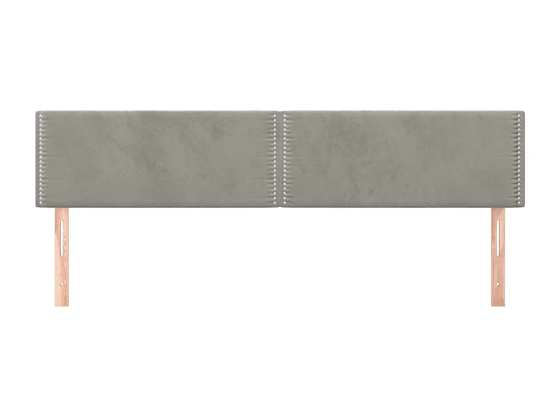 Têtes de lit 2 pcs Gris clair 90x5x78/88 cm Velours POI10389 BonneVie Meuble