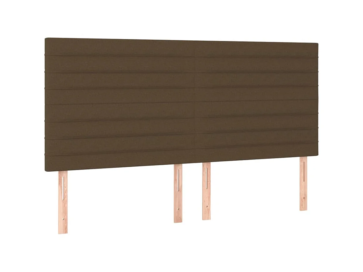 Têtes de lit 4 pcs Marron Foncé 80x5x78/88 cm Tissu POI71989 BonneVie Meuble