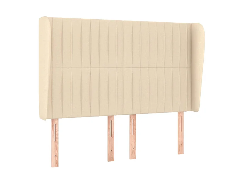 Cabecero con orejas de tela color crema 147x23x118/128 cm ES35747