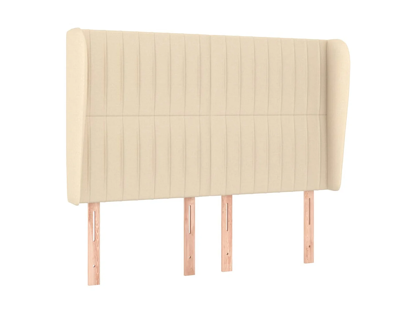 Cabecero con orejas de tela color crema 147x23x118/128 cm ES35747