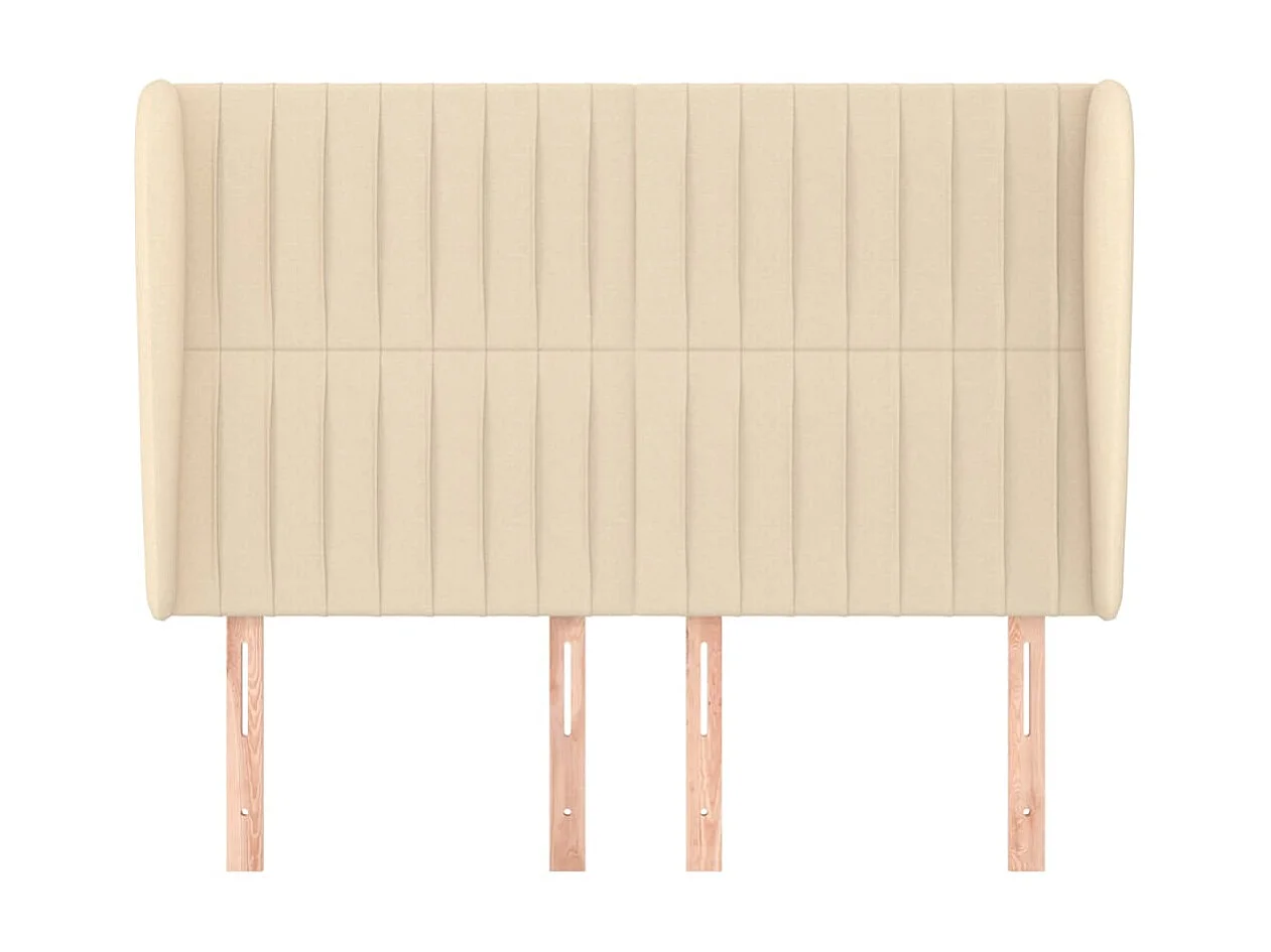 Tête de lit avec oreilles Crème 147x23x118/128 cm Tissu POI69497 BonneVie Meuble