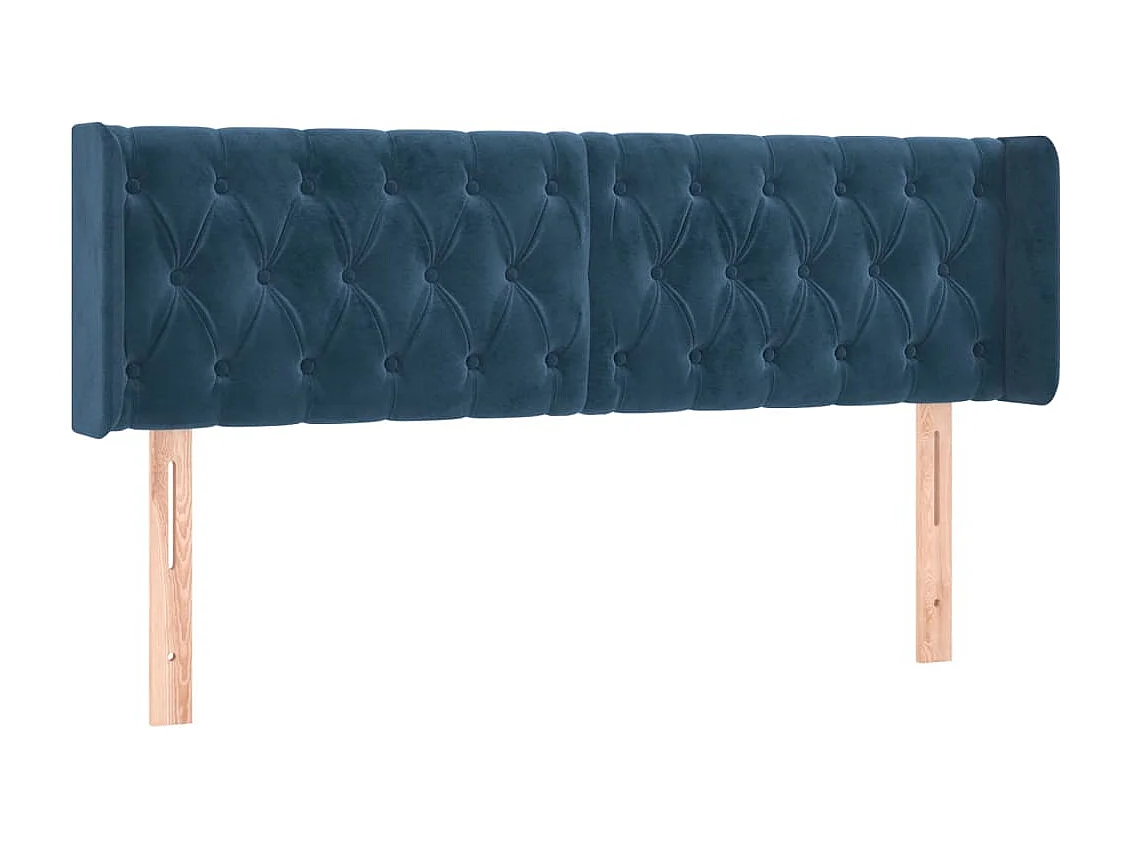 Cabeceira cama c/ luzes LED veludo 163x16x78/88 cm azul-escuro PT156946