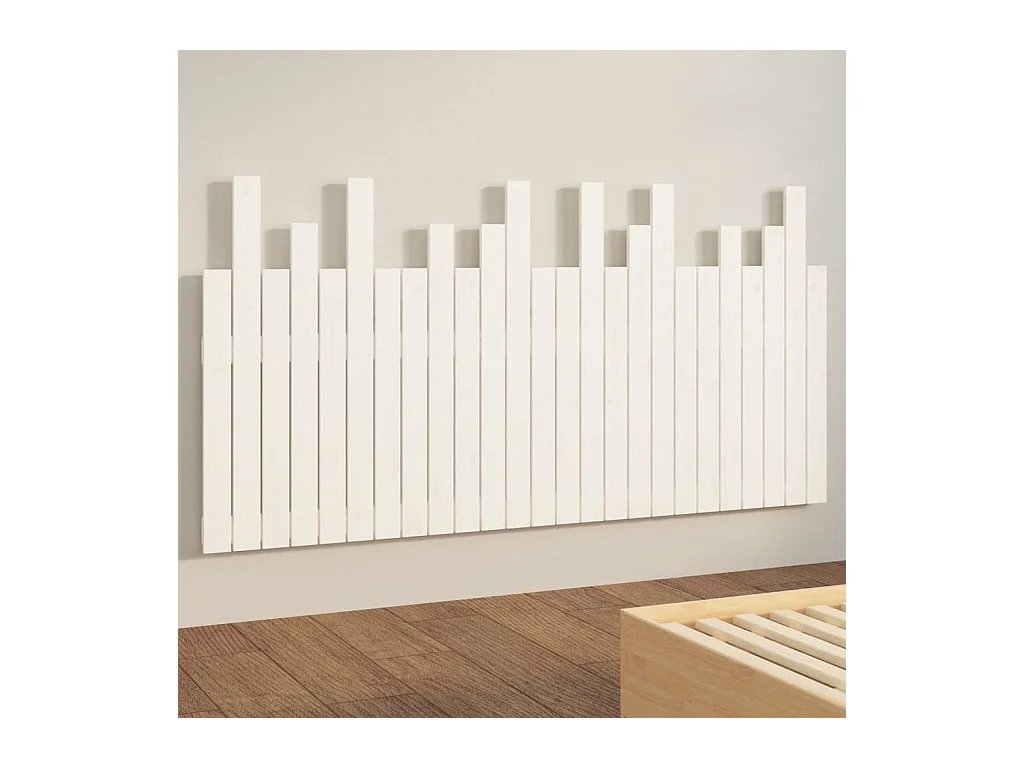 Wand-Kopfteil,Bettkopfteil Weiß 159,5x3x80 cm Massivholz Kiefer -gkd454797