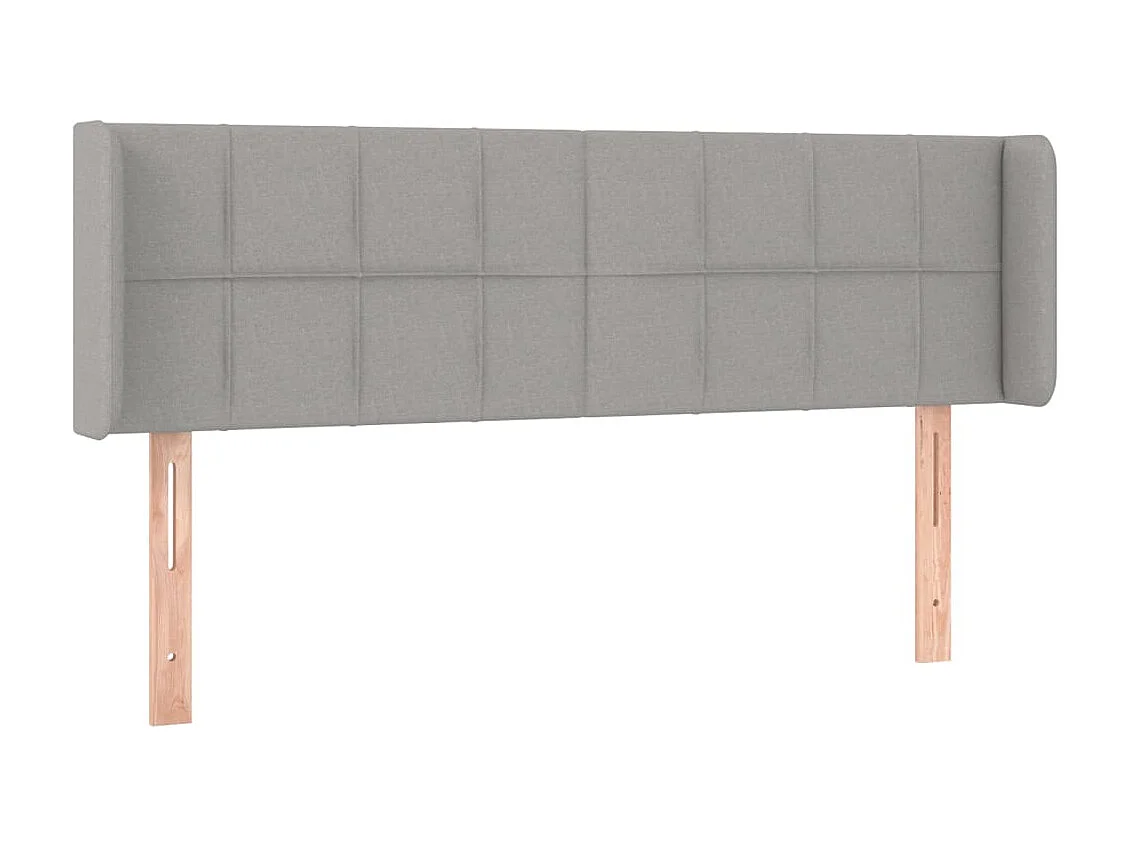 Tête de lit avec oreilles Gris clair 147x16x78/88 cm Tissu POI51951 BonneVie Meuble
