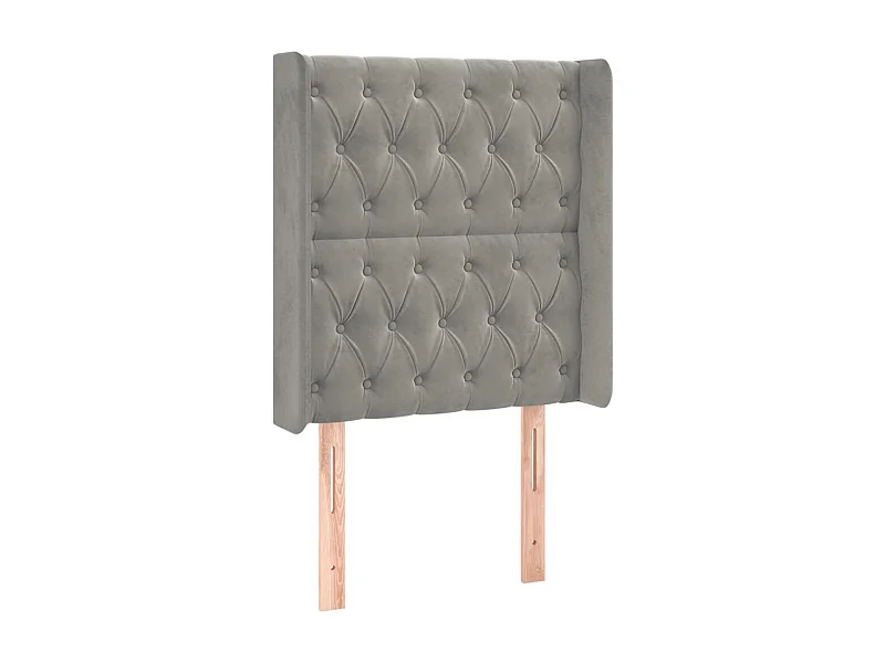 Tête de lit avec oreilles Gris clair 83x16x118/128 cm Velours POI25643 BonneVie Meuble