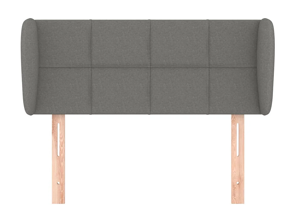 Tête de lit avec oreilles Gris foncé 103x23x78/88 cm Tissu POI95471 BonneVie Meuble