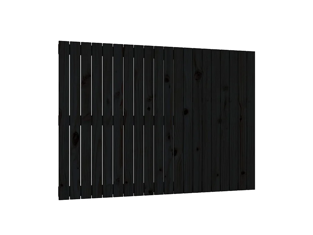 Tête de lit murale Noir 127,5x3x90 cm Bois massif de pin POI21675 BonneVie Meuble