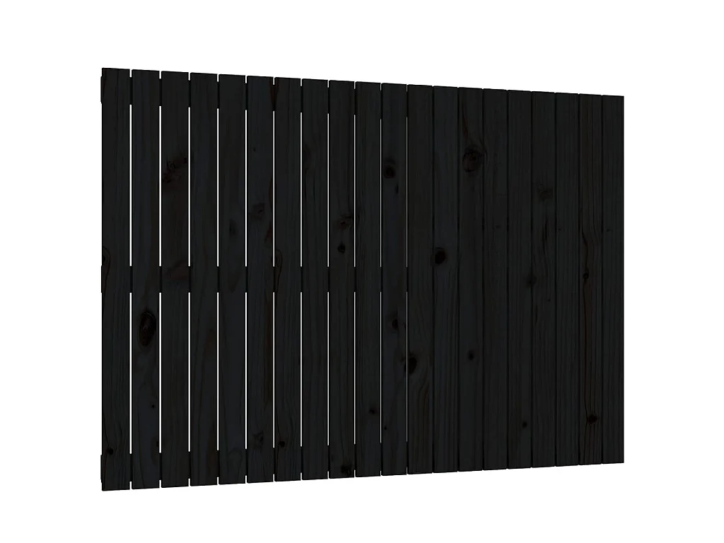 Tête de lit murale Noir 127,5x3x90 cm Bois massif de pin POI21675 BonneVie Meuble