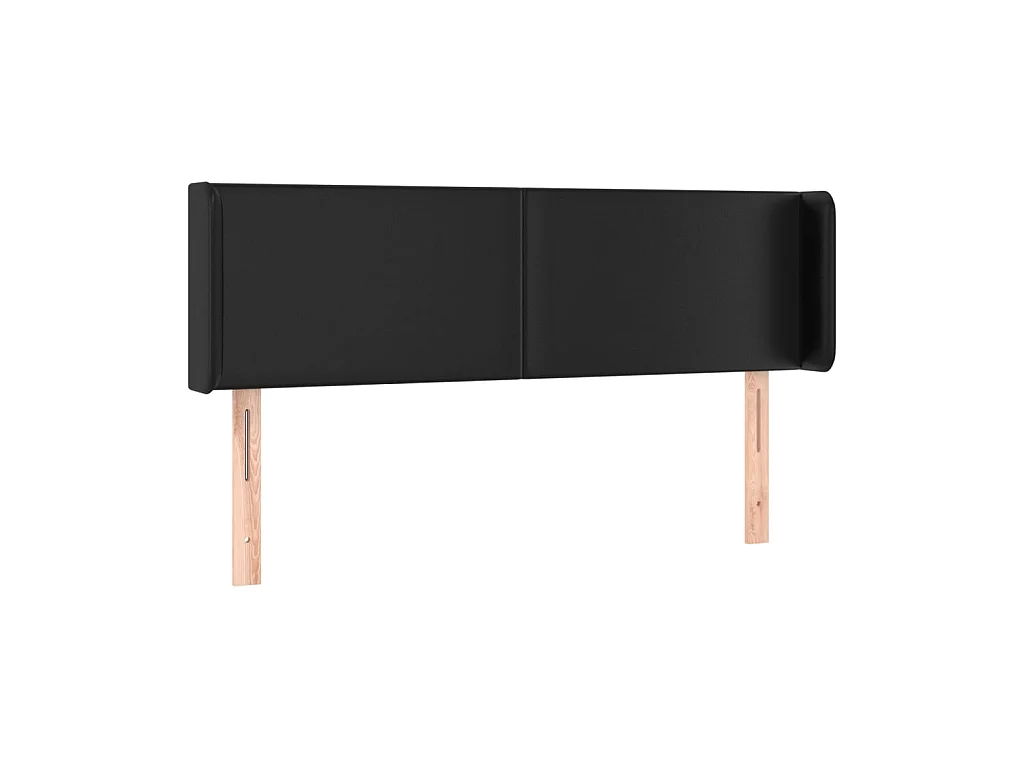 Tête de lit avec oreilles Noir 147x16x78/88 cm Similicuir POI86720 BonneVie Meuble