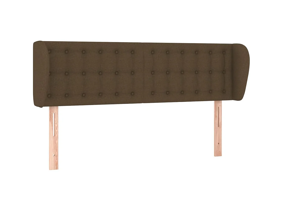 Testiera | Testata del letto ad Orecchio Marrone Scuro 147x23x78/88 cm in Tessuto