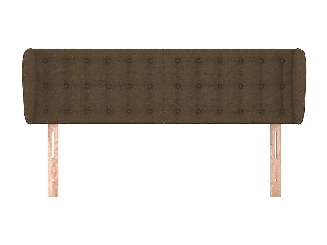 Tête de lit avec oreilles Marron foncé 147x23x78/88 cm Tissu POI29086 BonneVie Meuble