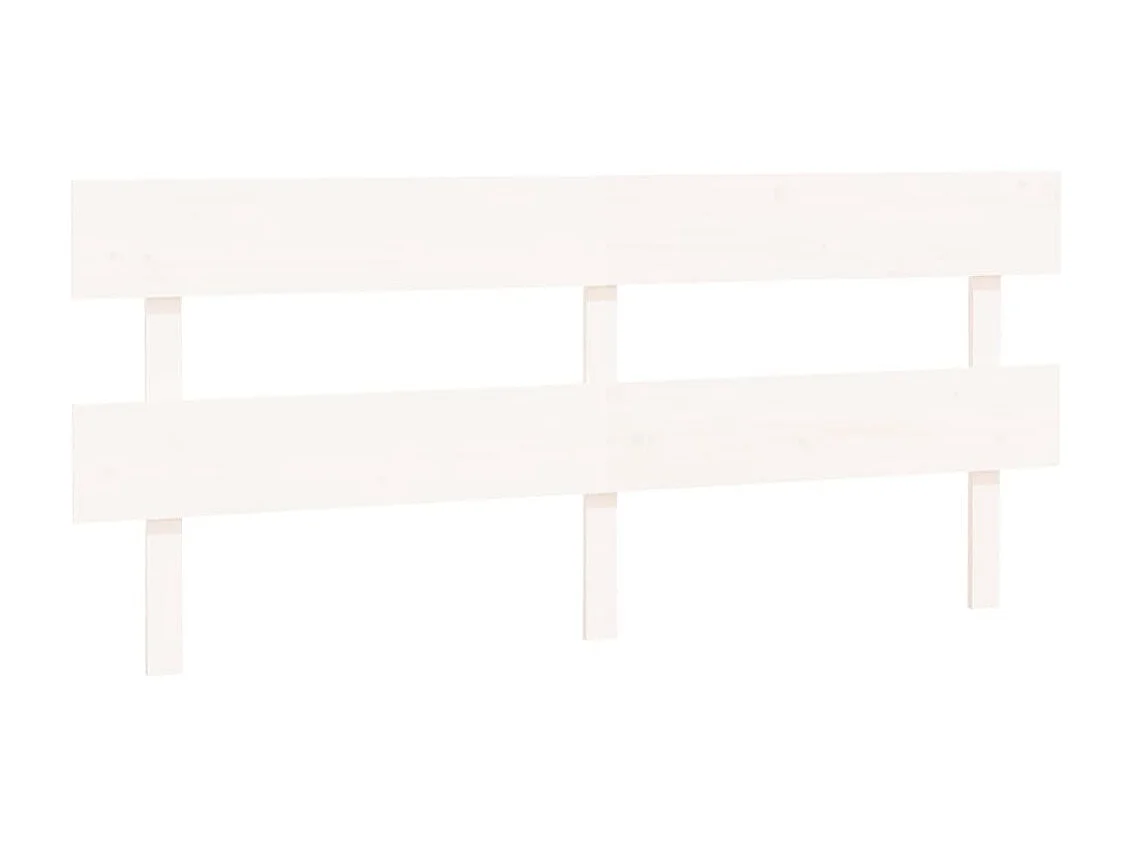 Cabeceira de cama 204x3x81 cm pinho maciço branco PT118808