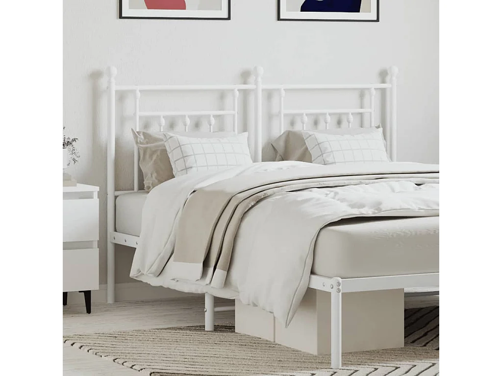 Tête de lit métal blanc 150 cm POI85156 BonneVie Meuble
