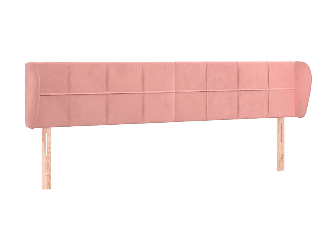 Tête de lit avec oreilles Rose 183x23x78/88 cm Velours POI73197 BonneVie Meuble