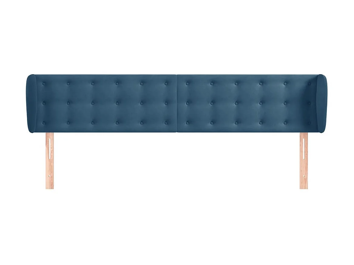 Tête de lit avec oreilles Bleu foncé 203x23x78/88 cm Velours POI67605 BonneVie Meuble