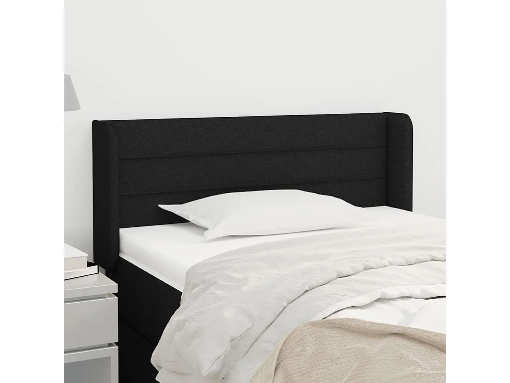 Cabecero de tela negro 83x16x78/88 cm ES82200