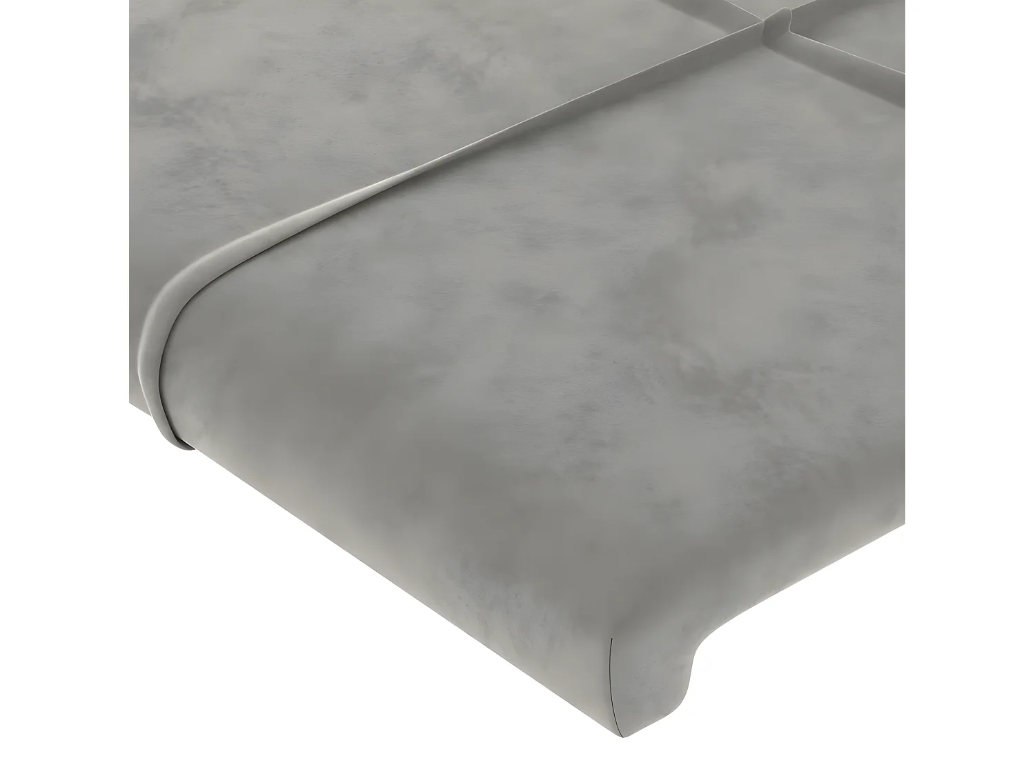 Cabecero con orejas de terciopelo gris claro 163x23x118/128 cm ES22389