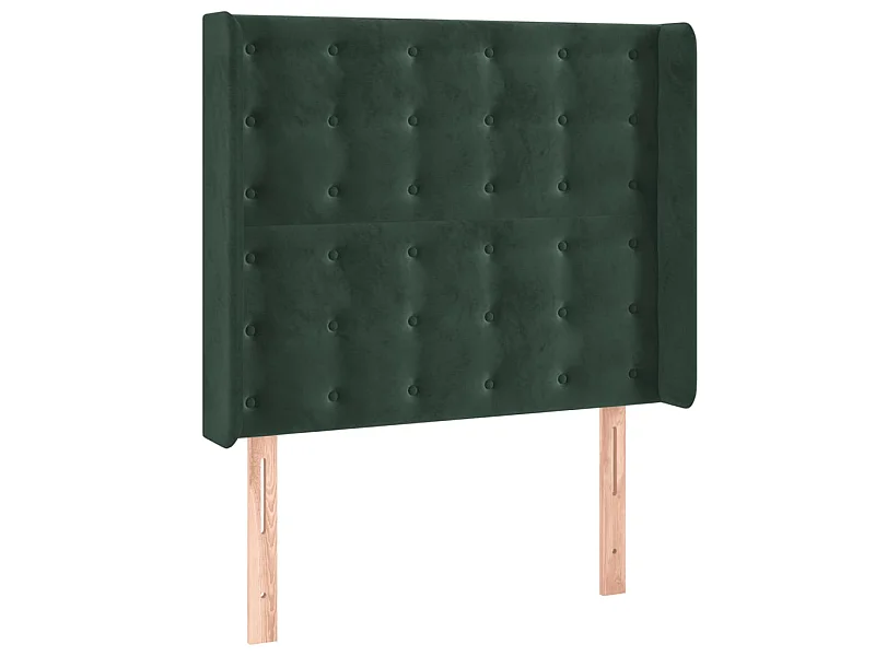 Kopfteil,Bettkopfteil mit Ohren Dunkelgrün 93x16x118/128 cm Samt -gkd643241