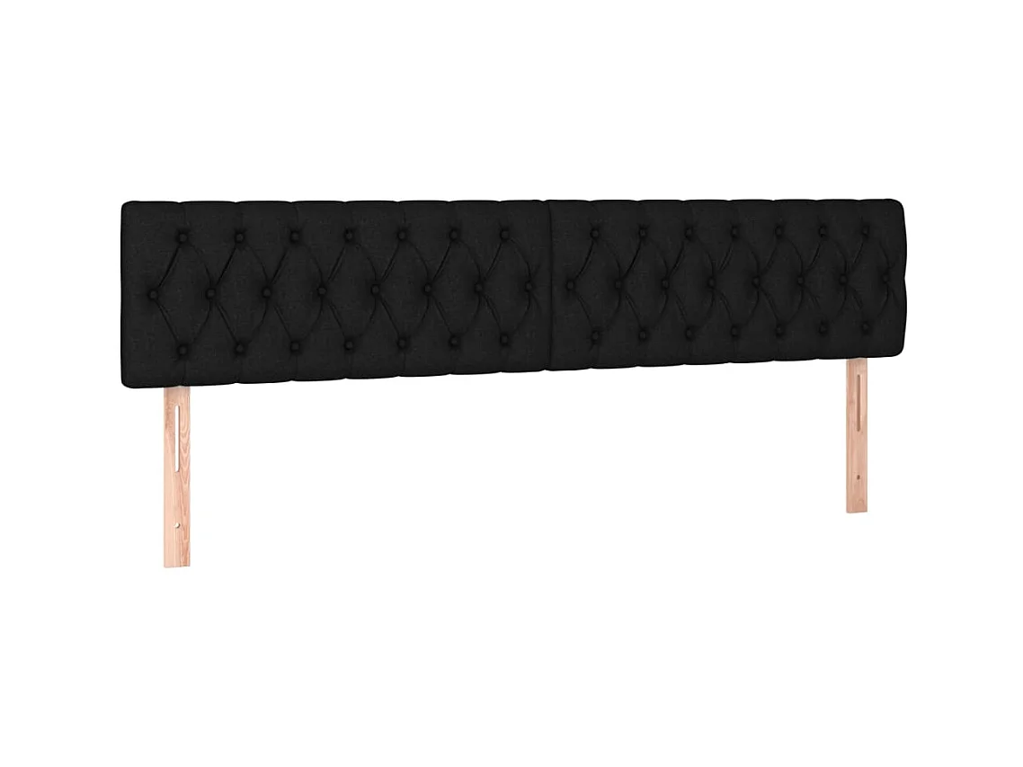 Testiere | Testate del letto 2 pz Nera 90 x 7 x 78/88 cm in Tessuto
