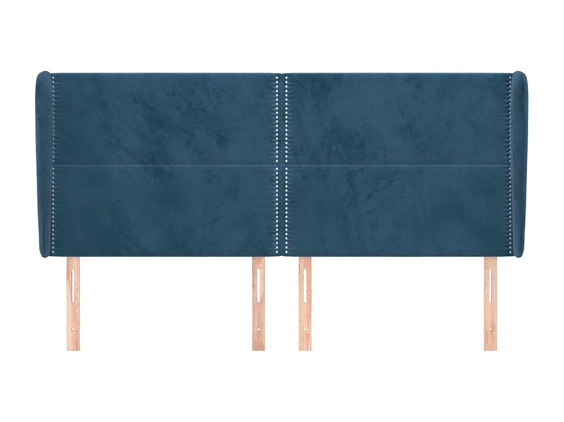Tête de lit avec oreilles Bleu foncé 203x23x118/128 cm Velours POI52661 BonneVie Meuble