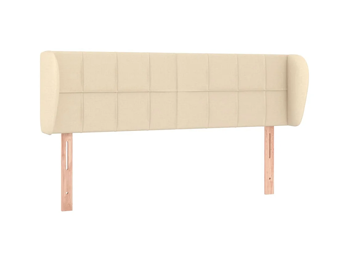 Tête de lit avec oreilles Crème 147x23x78/88 cm Tissu POI23526 BonneVie Meuble