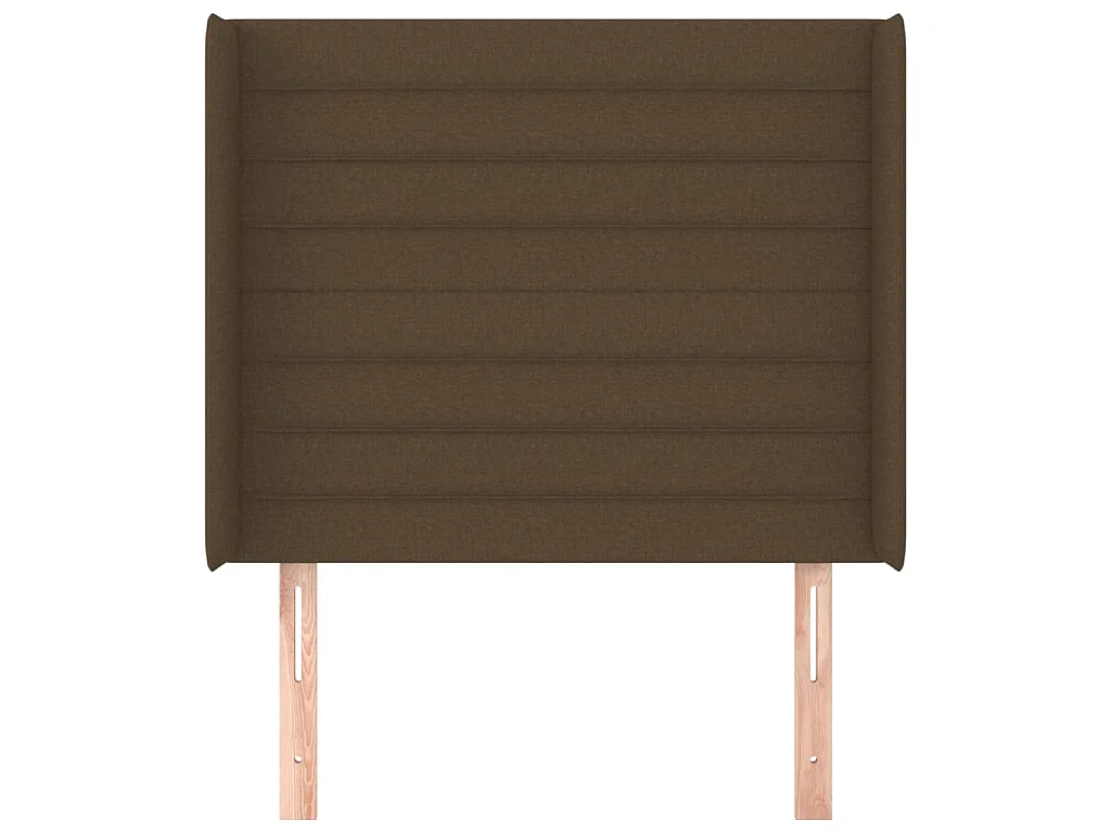Tête de lit avec oreilles Marron foncé 83x16x118/128 cm Tissu POI19681 BonneVie Meuble