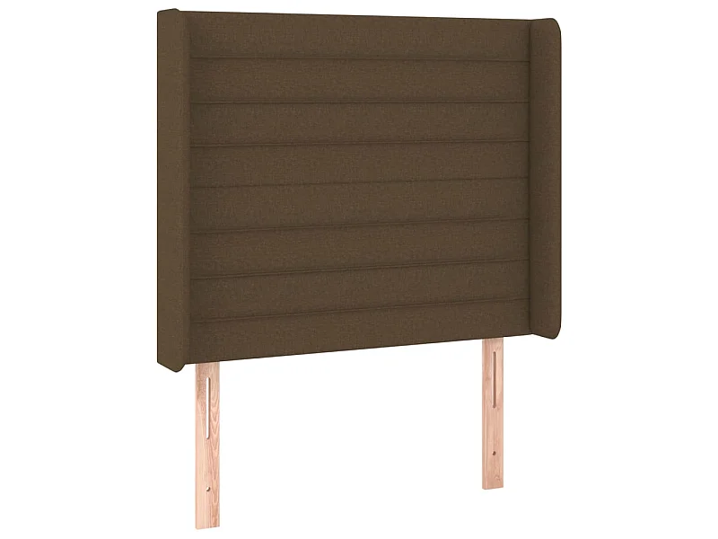 Tête de lit avec oreilles Marron foncé 83x16x118/128 cm Tissu POI19681 BonneVie Meuble