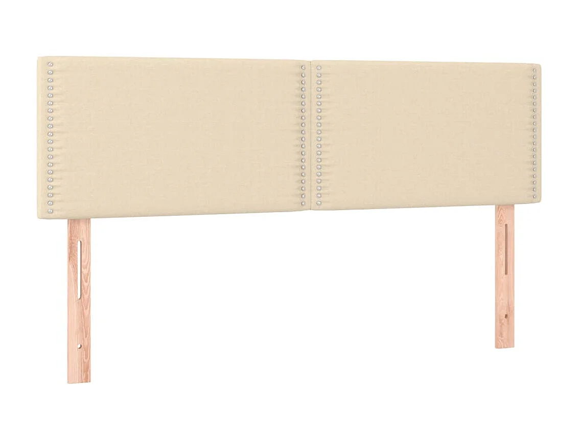 Cabeceira de cama c/ luzes LED tecido 144x5x78/88 cm cor creme PT339699