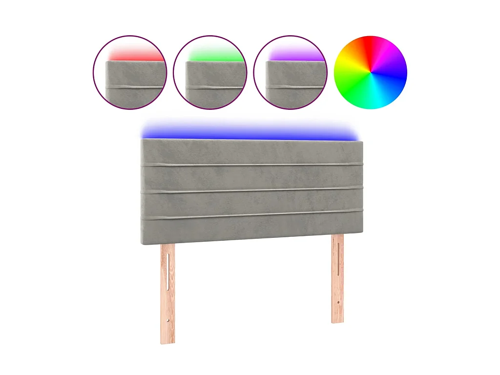 LED Kopfteil,Bettkopfteil Hellgrau 100x5x78/88 cm Samt -gkd529816