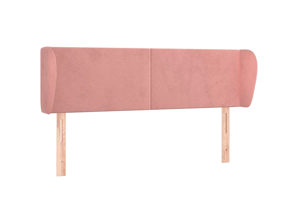 Tête de lit avec oreilles Rose 147x23x78/88 cm Velours POI67925 BonneVie Meuble