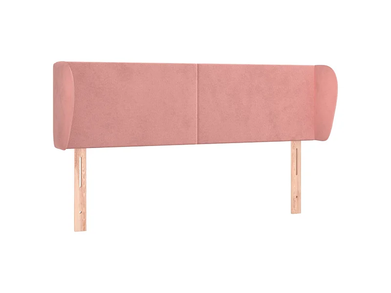 Tête de lit avec oreilles Rose 147x23x78/88 cm Velours POI67925 BonneVie Meuble