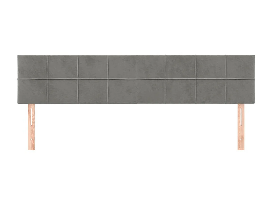 Têtes de lit 2 pcs Gris clair 100x5x78/88 cm Velours POI97459 BonneVie Meuble