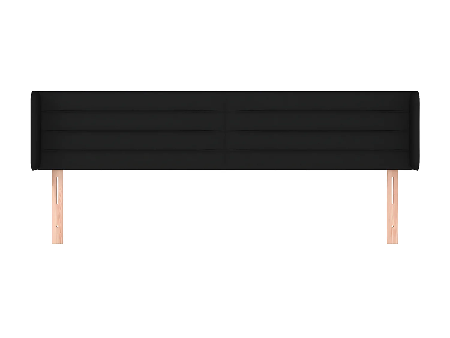 Tête de lit avec oreilles Noir 183x16x78/88 cm Tissu POI25988 BonneVie Meuble