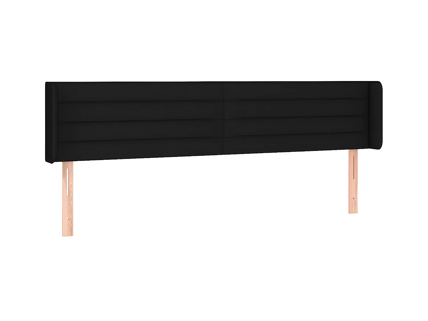 Tête de lit avec oreilles Noir 183x16x78/88 cm Tissu POI25988 BonneVie Meuble