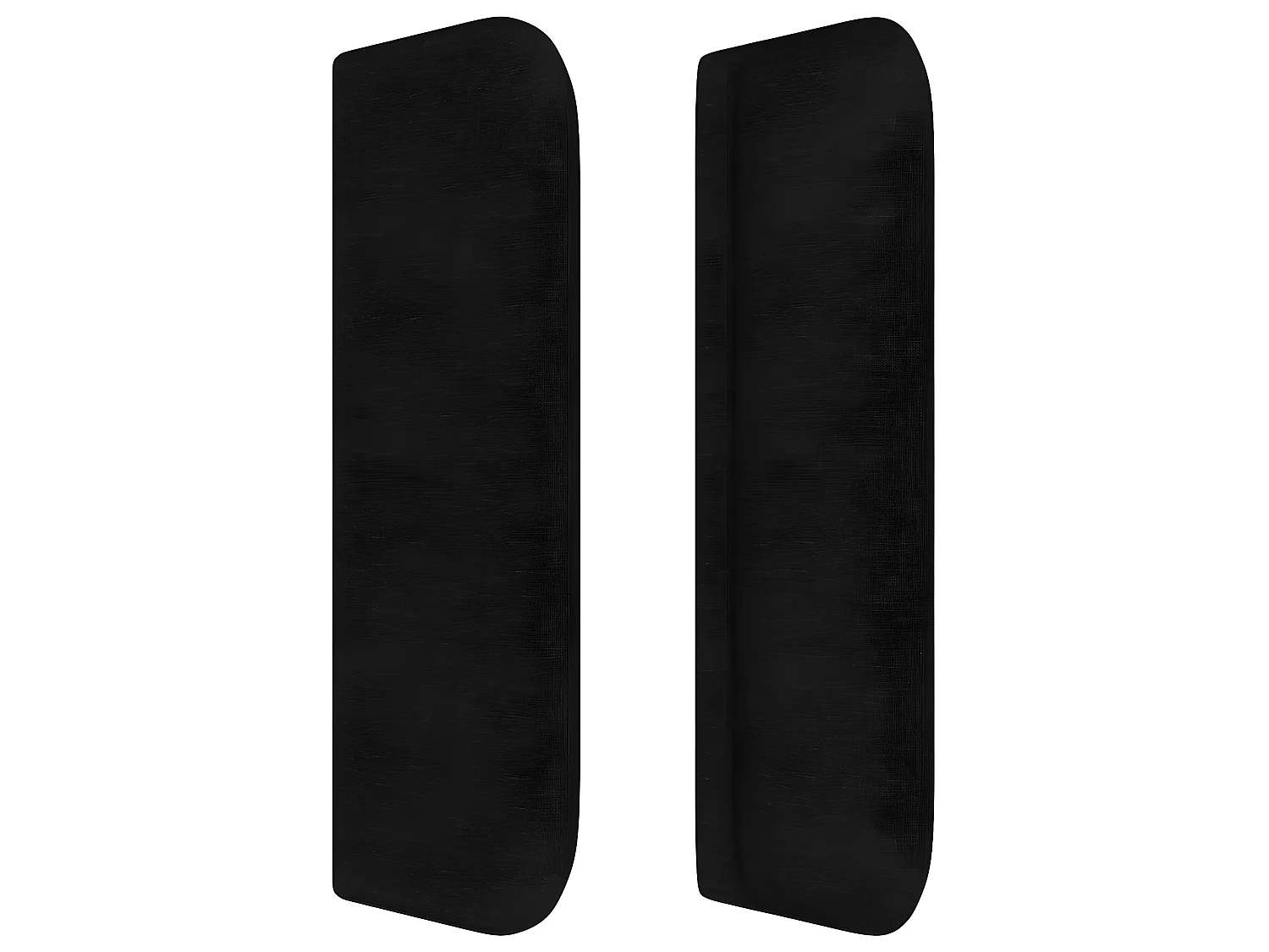 Tête de lit avec oreilles Noir 183x16x78/88 cm Tissu POI25988 BonneVie Meuble