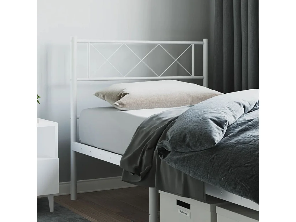 Cabeceira de cama 75 cm metal branco PT944677