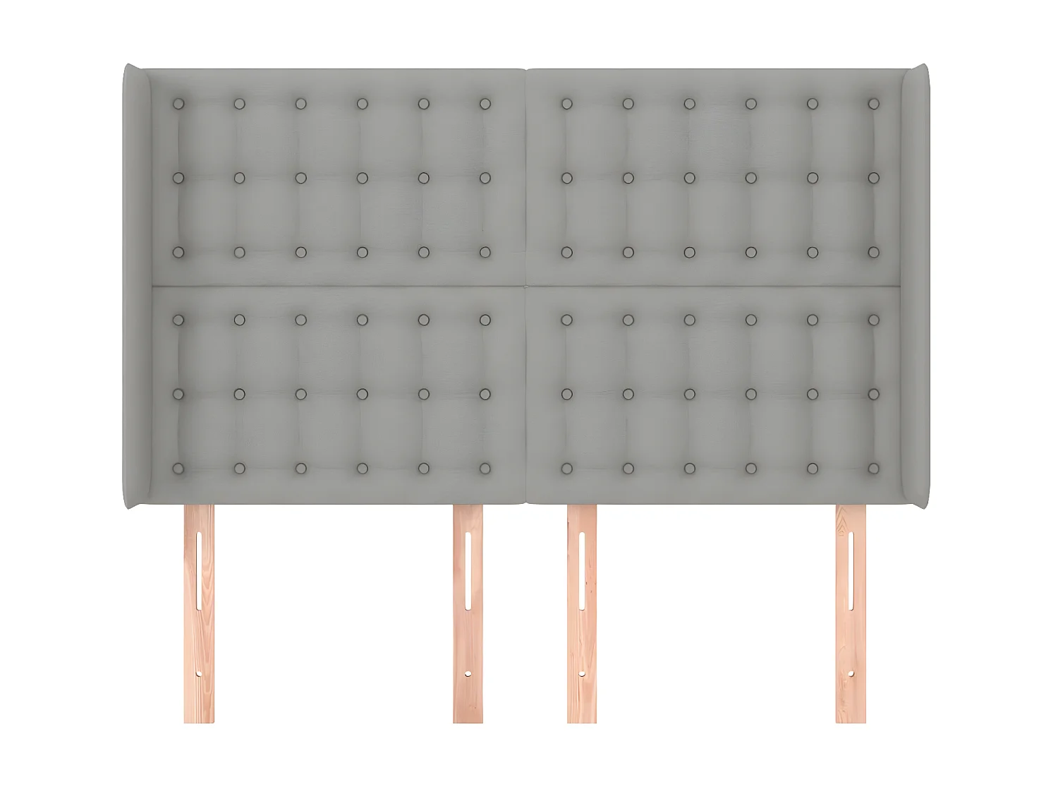 Kopfteil,Bettkopfteil mit Ohren Hellgrau 147x16x118/128 cm Stoff -gkd154904
