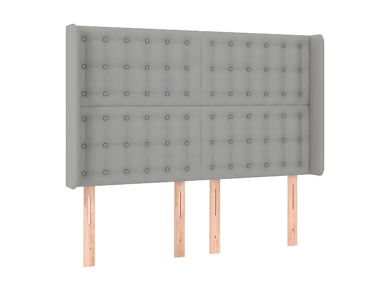 Tête de lit avec oreilles Gris clair 147x16x118,128 cm Tissu LKC72711 BonneVie Meuble