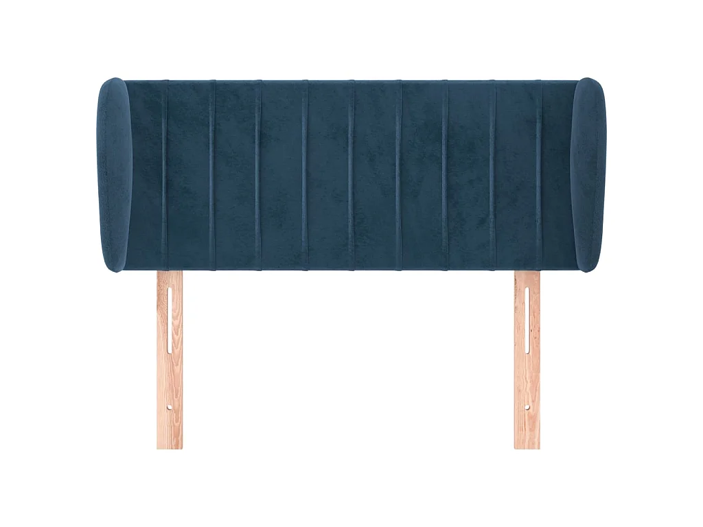 Cabeceira de cama c/ abas veludo 83x23x78/88cm azul-escuro PT304151