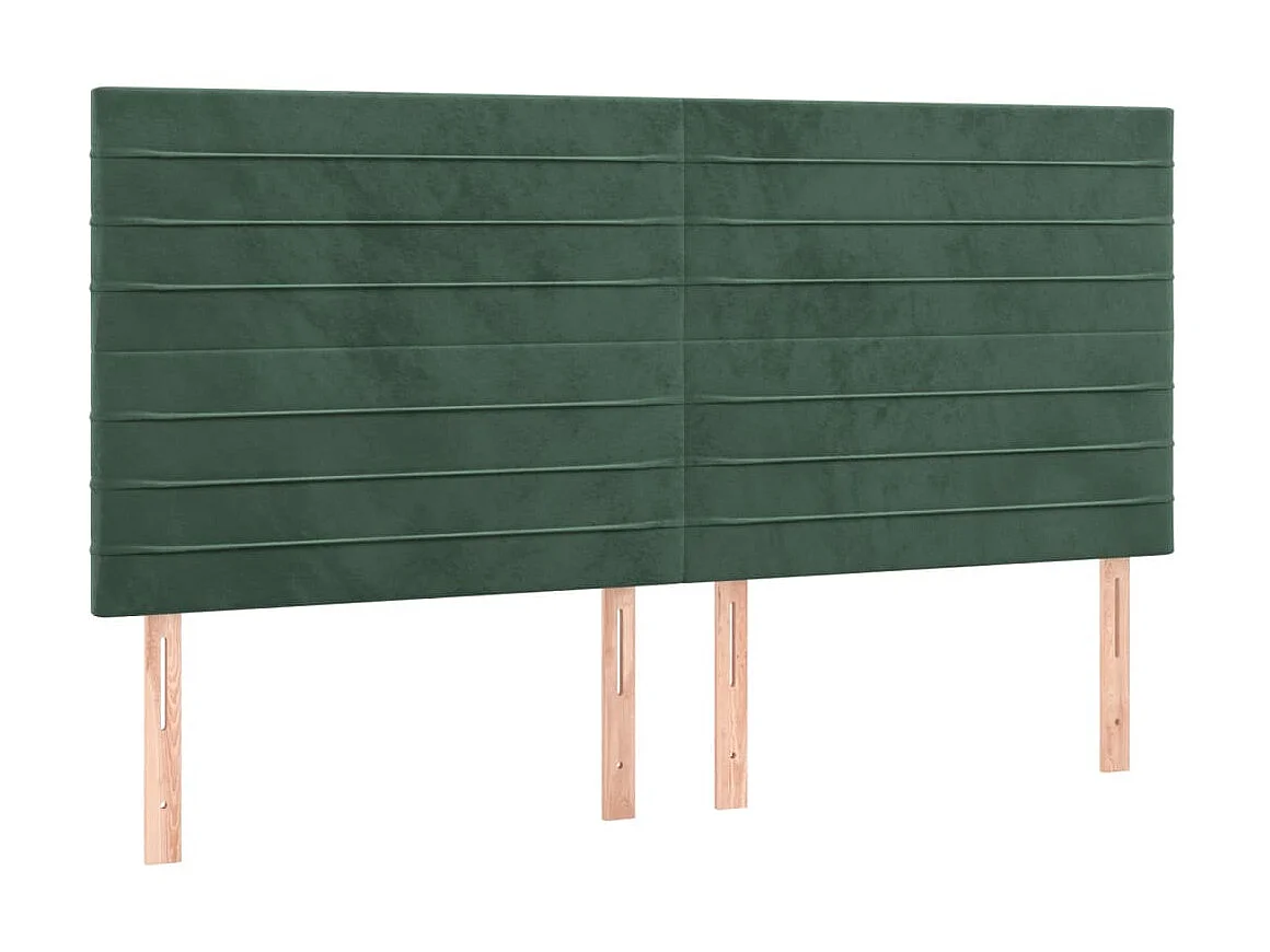 LED Kopfteil,Bettkopfteil Dunkelgrün 200x5x118/128 cm Samt -gkd312108