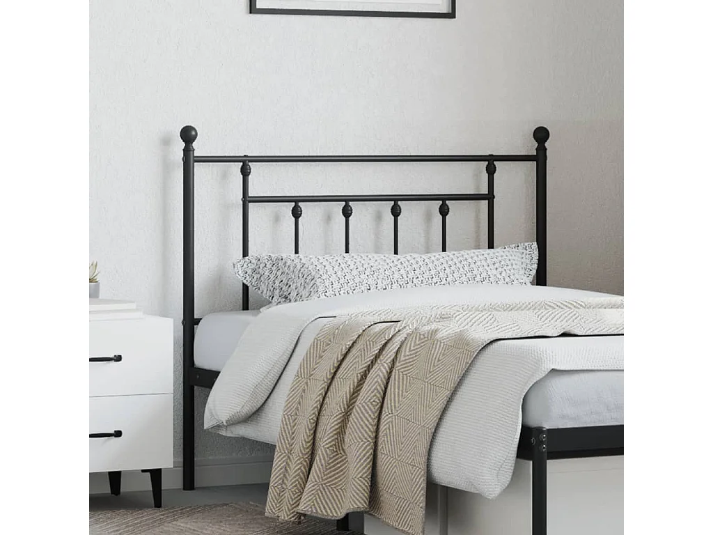 Testiera | Testata del letto in Metallo Nero 100 cm