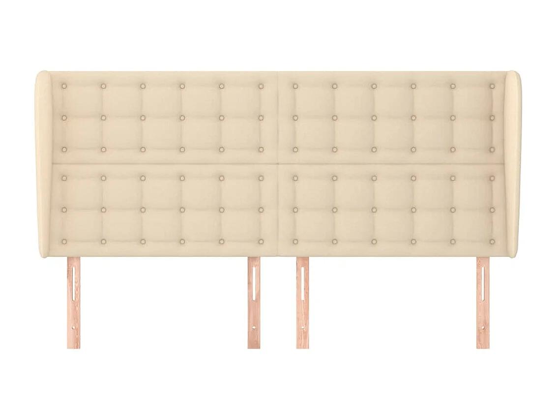 Kopfteil,Bettkopfteil mit Ohren Creme 163x23x118/128 cm Stoff -gkd872781