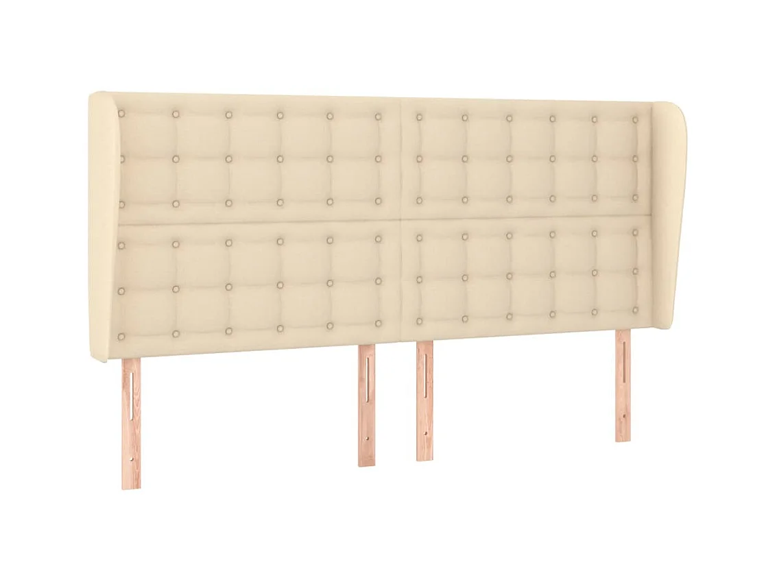 Tête de lit avec oreilles Crème 163x23x118,128 cm Tissu LKC35487 BonneVie Meuble