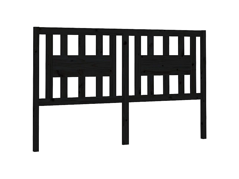 Cabeceira de cama 166x4x100 cm pinho maciço preto PT660942