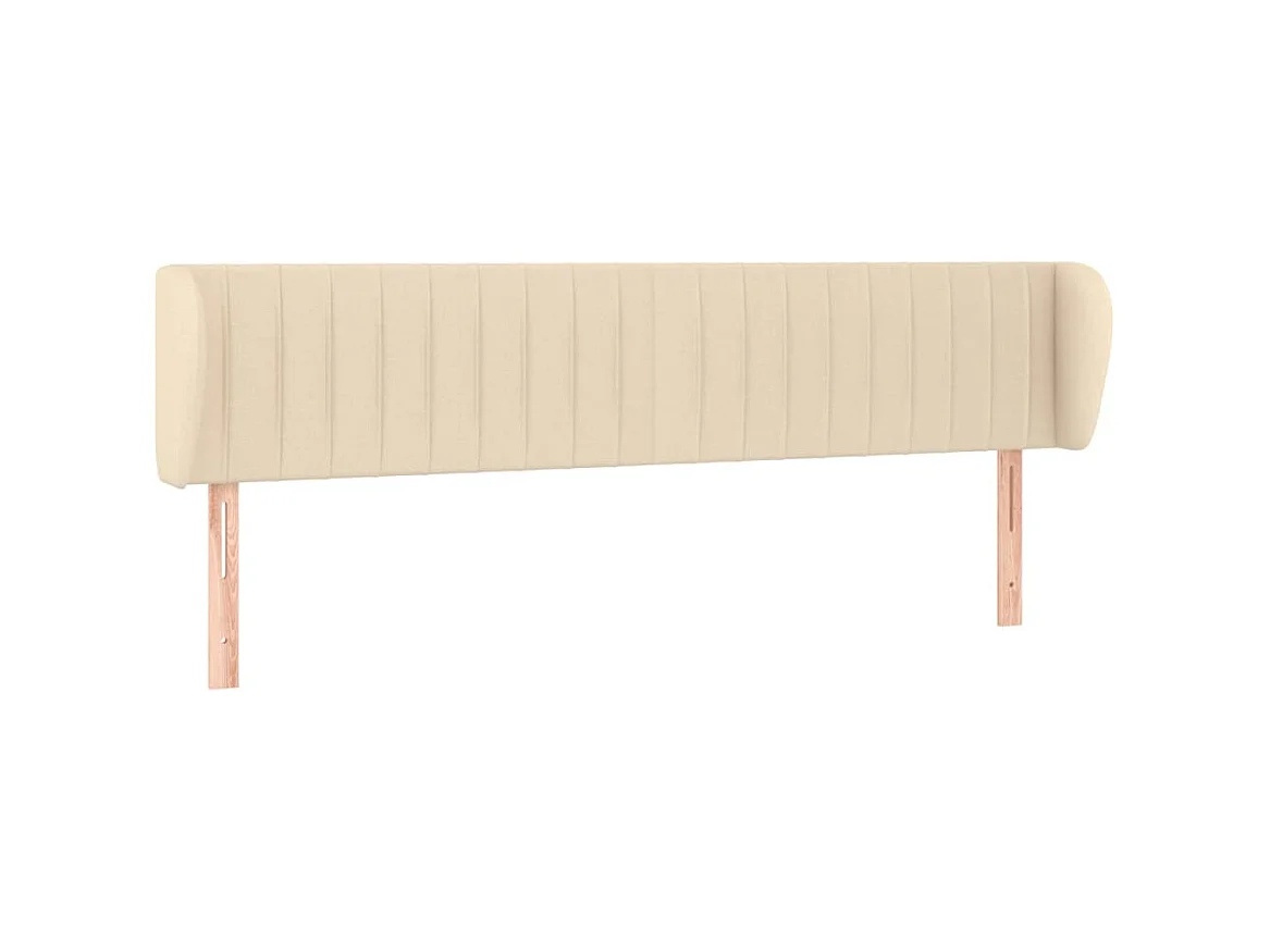 Tête de lit avec oreilles Crème 203x23x78/88 cm Tissu POI52892 BonneVie Meuble