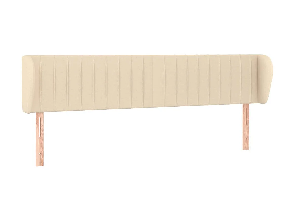 Tête de lit avec oreilles Crème 203x23x78/88 cm Tissu POI52892 BonneVie Meuble