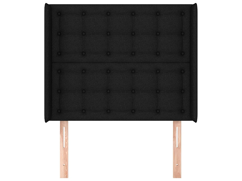 Tête de lit avec oreilles Noir 93x16x118,128 cm Tissu LKC35170 BonneVie Meuble