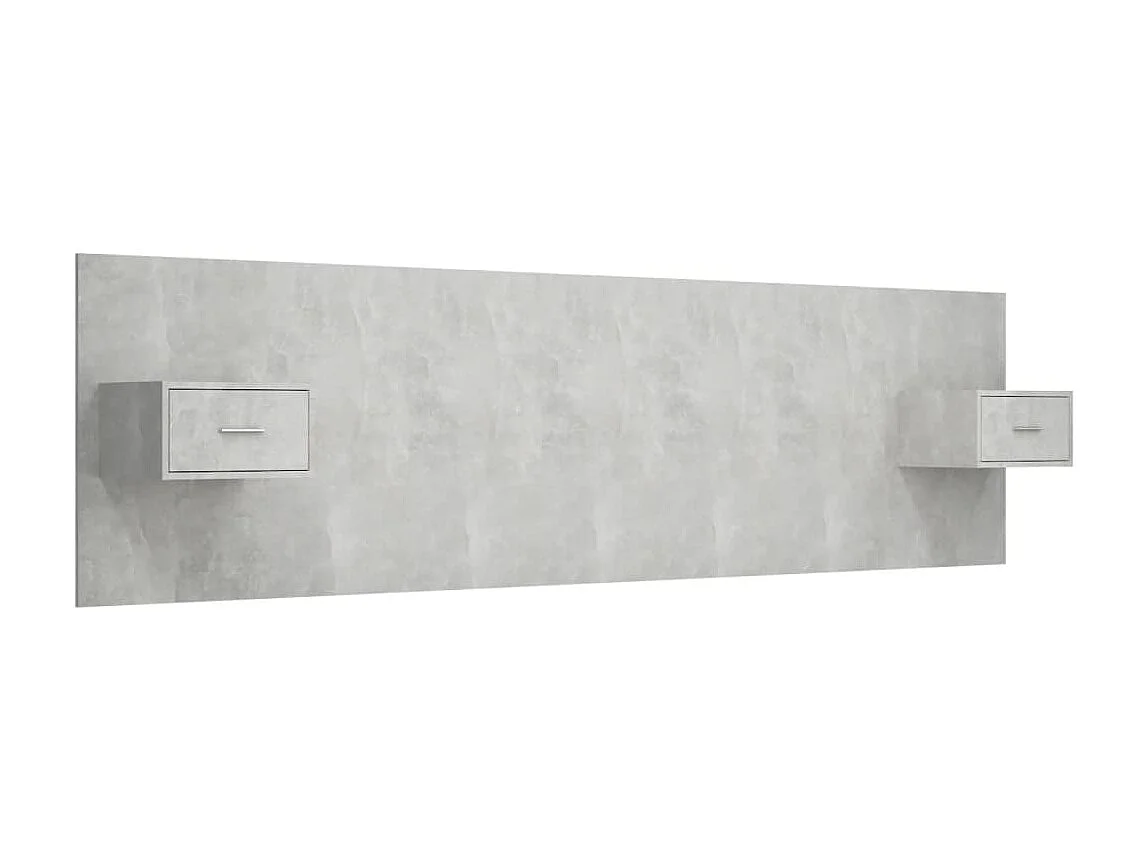 Tête de lit avec armoires Gris béton Bois d'ingénierie POI21336 BonneVie Meuble