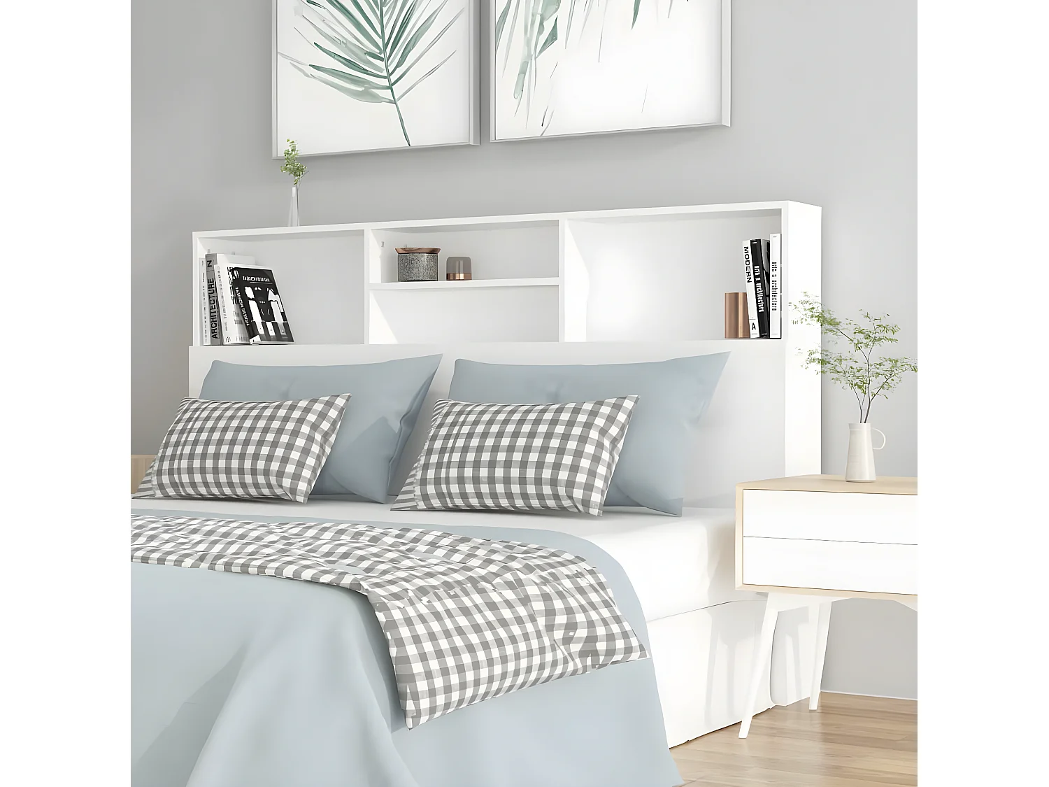 Armário de cabeceira 160x19x103,5 cm branco PT188730